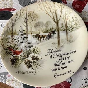 Robert Laessig 1974 Commemorative Edition Winter Scene Series Decorative Plate